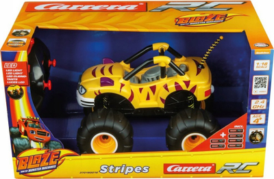 Makine lodër RC Carrera Blaze Stripes, 2.4 GHz, drita LED, e verdhë