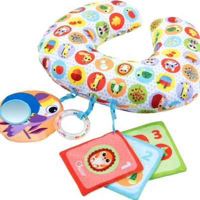 Jastëk lojrash Chicco Soft Animal, ergonomik, me lodra që hiqen, shumëngjyrësh