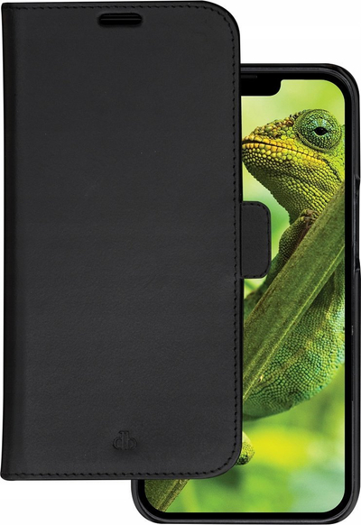 Këndë iPhone Dbramante1928 Lynge, për iPhone 14 Plus, lëkurë, portofol, i zi