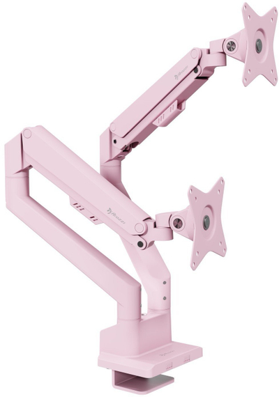 Krah monitori i dyfishtë Arozzi Alzare Neo Duo, gas spring, ergonomik, rozë