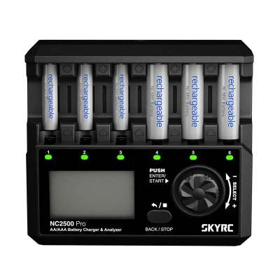 Karikues baterish SkyRC NC2500 Pro, 6 slote, LCD, i zi