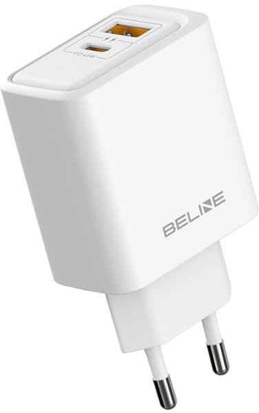 Karikues AC Beline BLN2CW45, 45W GaN, USB A edhe USB C, i bardhë
