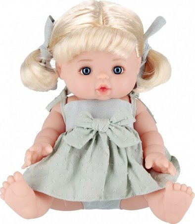 Kukull bebe Mega Creative Baby Doll, 35 cm, trup gome, fustan jeshil i çelët