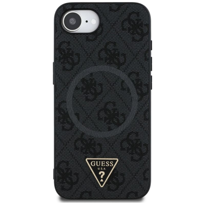 Навлака за телефон Guess GUHMPSE4P4TDPK, PU 4G Strass, за iPhone 16e, црна