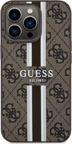 Kapak telefoni Guess GUHMP13LP4RPSW për iPhone 13 / 13 Pro, MagSafe, kafe