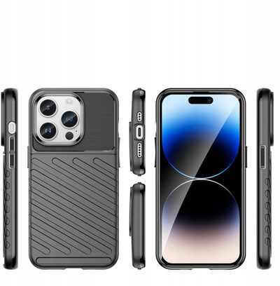 Këse telefoni Hurtel Thunder Case për iPhone 14 Pro Max, mbrojtëse, e zezë