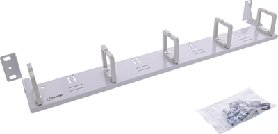 Panel për rregullim kabllosh InLine 19", 1U, 5 mbajtëse plastike, gri