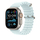 Apple Watch 49mm Band, Ice Blue Ocean Band, Natural Titanium Finish
