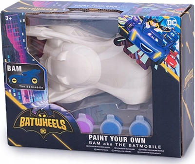 Set pikturimi Batwheels Bam Batmobile, model 3D, me bojëra dhe ngjitëse, i bardhë