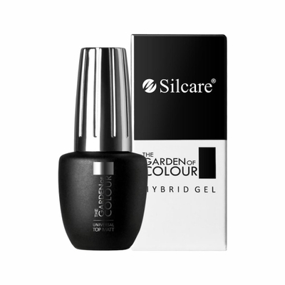 Top coat për thonj Silcare The Garden of Colour Universal Top Matt, mat, 9 g, i zi