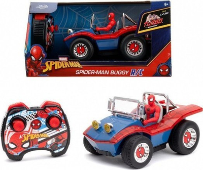 Makinë lodër me telekomandë Marvel Jada Spider-Man Buggy, 1/24, infrared, e kuqe blu