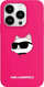 Mbulesë telefoni Karl Lagerfeld Choupette Head për iPhone 16, silikon, rozë