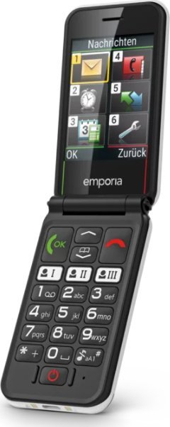 Telefoni Emporia SIMPLICITYglam 4G, ekran 2.8", me kapak, bardh e zi