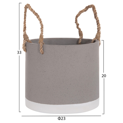 Vazo dekorative TRYLL HM4690S, fiber cement, 23cm, gri