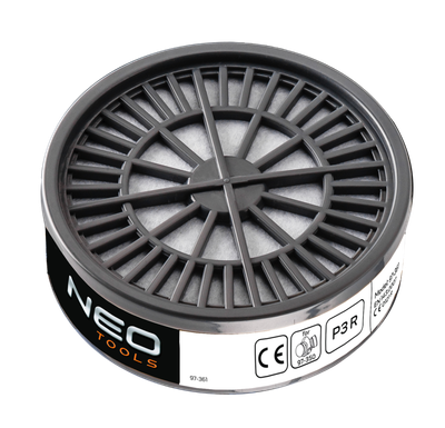 Filtër respirator NEO Absorber P3 R 97-361, për maskë gjysmëfytyre NEO 97-350, i bardhë