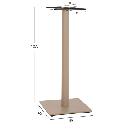 Bazë tavoline bari HM439.25, metal, 46x46x108 cm, cappuccino matt