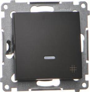 Ndërprerës crossover me LED Kontakt-Simon Simon 54, modul, 10AX 250V, i zi mat
