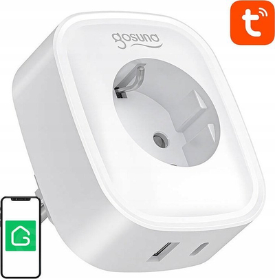 Prizë e zgjuar Gosund SP6, 16A, me USB-C 20W, WiFi Bluetooth, e bardhë