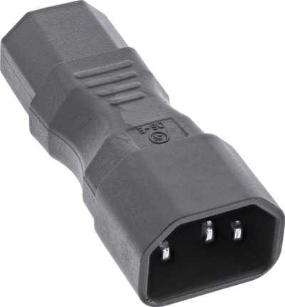 Adapter energjie INLINE IEC 60320 C14 në IEC 60320 C13, 10A, i zi