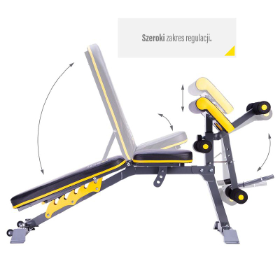 Stol ushtrimesh HMS LS3061 Premium, 4‑në‑1, i rregullueshëm, i zi