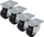 Rrota pa frenë për kabinet RACK 19" Qoltec, set 4 copë, çelik