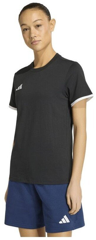 Bluzë sportive Adidas Entrada 26 për femra, pambuk, e zezë