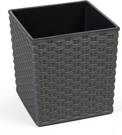 Vazo lulesh Lamela Juka, me insert, rattan, 40x40x41.5 cm, grafit