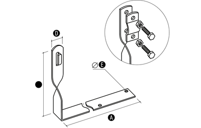 Mbajtës për tjegulla Elko-Bis Screw-on, 150x330mm
