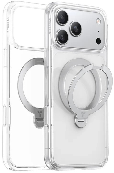 Kapak TORRAS Ostand Spin Series për iPhone 17 Pro Max, me MagSafe, transparent