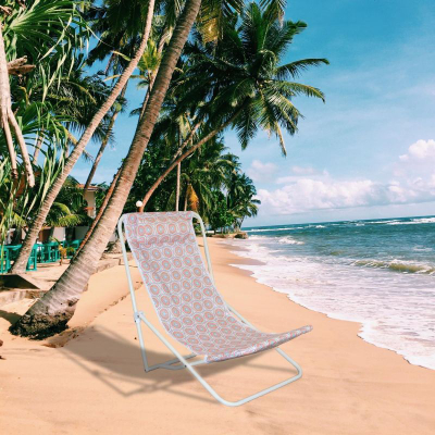 Шезлонг плажа XQMax Folding Beach Lounger, со потпорен перниче, преклоплив, многуобоен