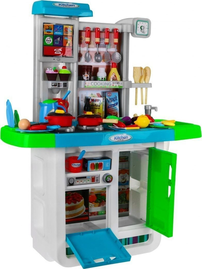 Kuzhinë lodër Ramiz Kitchen My Little Chef, me sobë interaktive, rubinet me ujë, blu jeshile