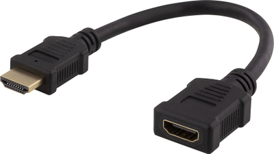 Adapter fleksibël HDMI DELTACO 0.2m, HDMI Mashkull në Femër, UHD, i zi