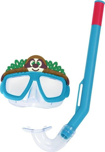 Set maskë zhytjeje me tuba Bestway 24059, për fëmijë, dizajn kafshësh, blu
