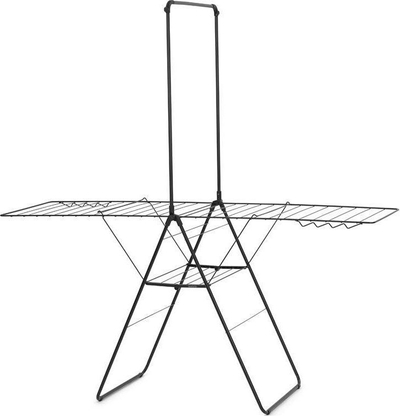 Raf për tharje rrobash Brabantia HangOn, i palosshëm, me krahë të rregullueshëm, i zi