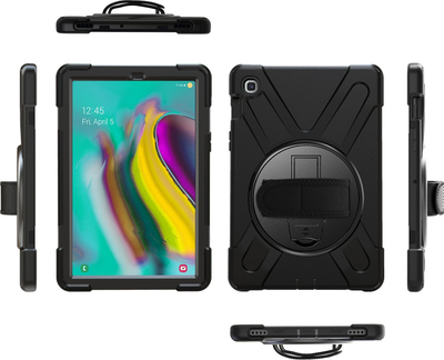 Mbrojtëse tableti AUSTIN Defender për Samsung Galaxy Tab A 10.1, me rrip dore, me mbajtëse, e zezë