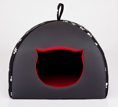 Shtëpi iglu për kafshë Hobbydog Hut Igloo R2, material cordura, e zezë me putra