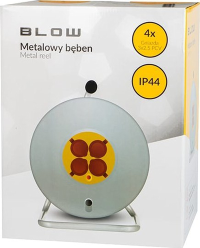 Zgjatues me bobinë Blow PR-61, 4 presa me tokëzim, 50 m, bobinë metalike