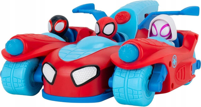 Lodër makine Marvel Spidey Team Split Racer, 3 në 1, me zëra, kuqe e kaltër