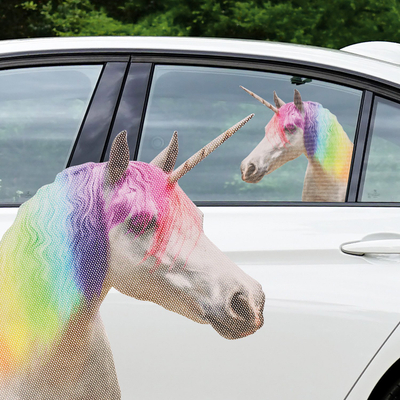 Ngjitës dritareje për makinë Ride with Unicorn, dizajn njëbrirësh, shumëngjyrësh