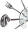 Orë muri Atmosphera Cutlery, 38 cm, metal, argjendi