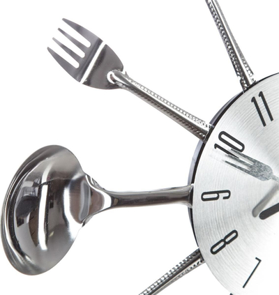 Orë muri Atmosphera Cutlery, 38 cm, metal, argjendi