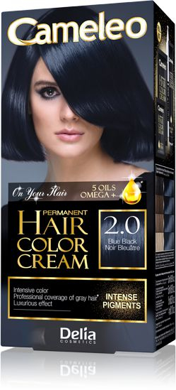 Ngjyrë për flokë Delia Cameleo HCC Omega, 2.0, Blue Black
