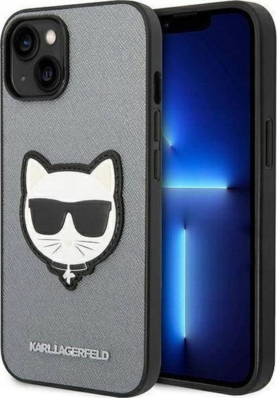 Mbulesë telefoni Karl Lagerfeld iPhone 14 Plus Choupette, argjendi