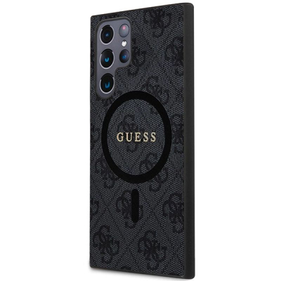 Mbulesë telefoni Guess me lëkurë PU 4G MagSafe, për Samsung Galaxy S24 Ultra, e zezë