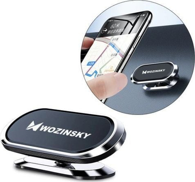 Mbajtëse magnetike për veturë Wozinsky WMH-06, rrotullim 360°, ngjitëse, e zezë