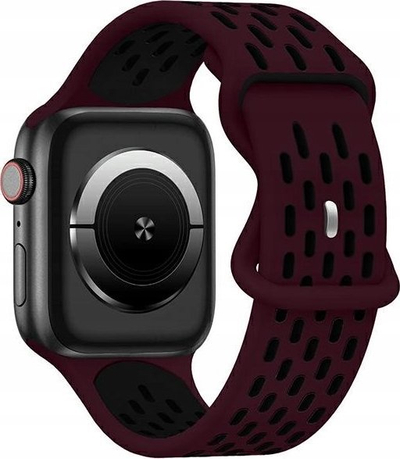 Rrip sportiv silikoni Beline New, për Apple Watch 42 44 45 49mm, burgundy e zezë