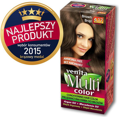 Боја за коса _MultiColor Nourishing Hair Dye 4.17 Brown, темно кафеава