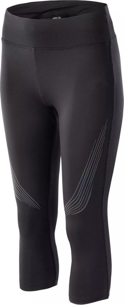 Legginsa sportive IQ Cross The Line Nukia 3/4, për vrap, me xhep, të zeza