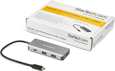 HUB USB C StarTech HB31C3A1CPD3, 4 porta, 10Gbps, gri