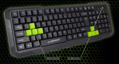 Tastierë Gaming Esperanza EGK102G, USB, e zezë